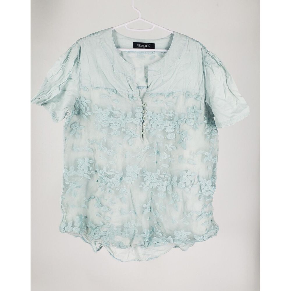 Gracila Delicate Embroidered Lace Mesh Cottagecore Floral European‎ Sty Size 4XL - Picture 2 of 8